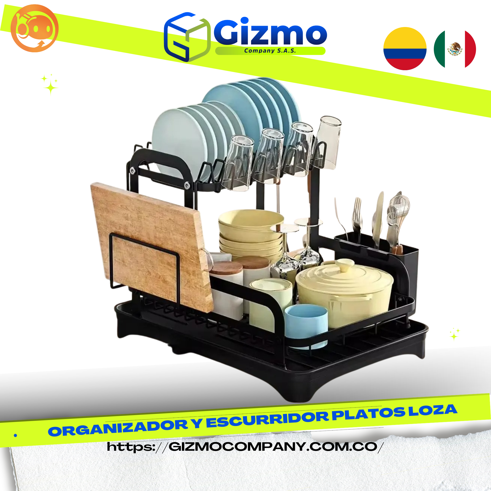 Organizador Y Escurridor Platos Loza